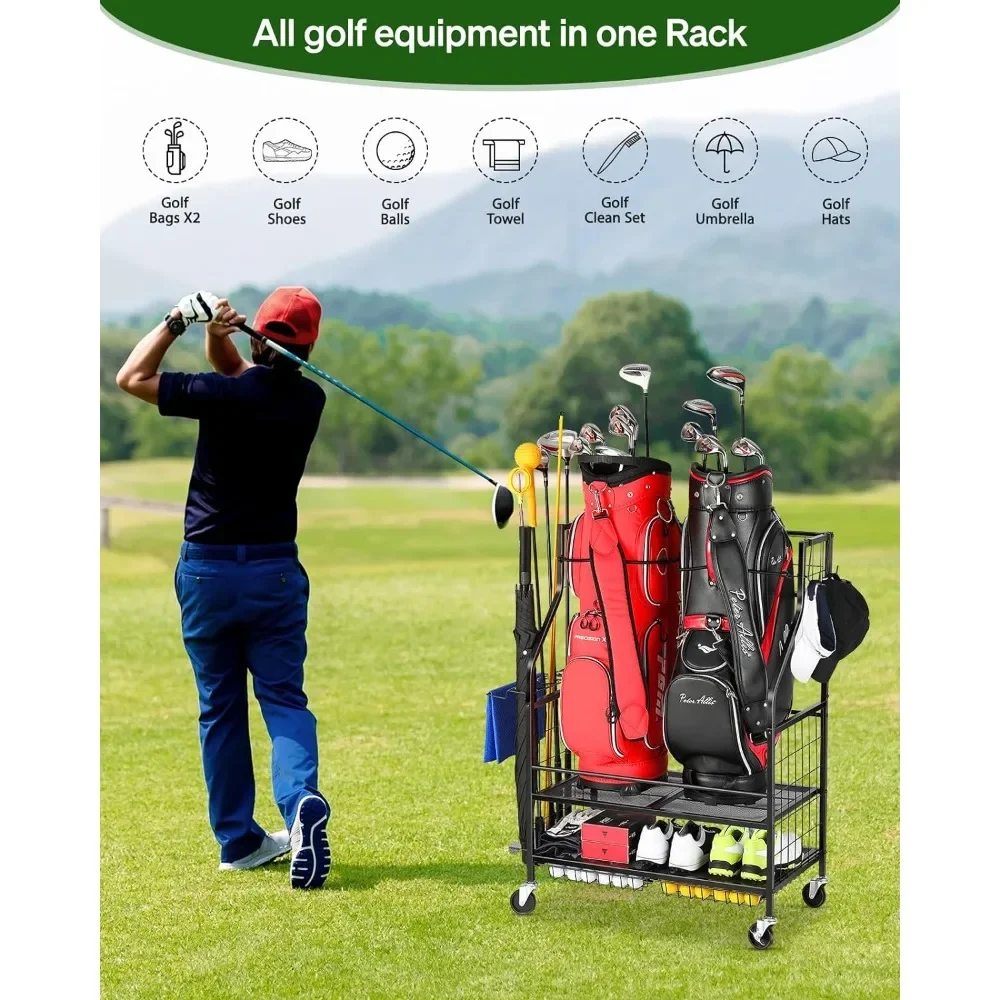 Golf Equipment Garage Storage - -Bag Storage Garage Organizer- Golf Bag