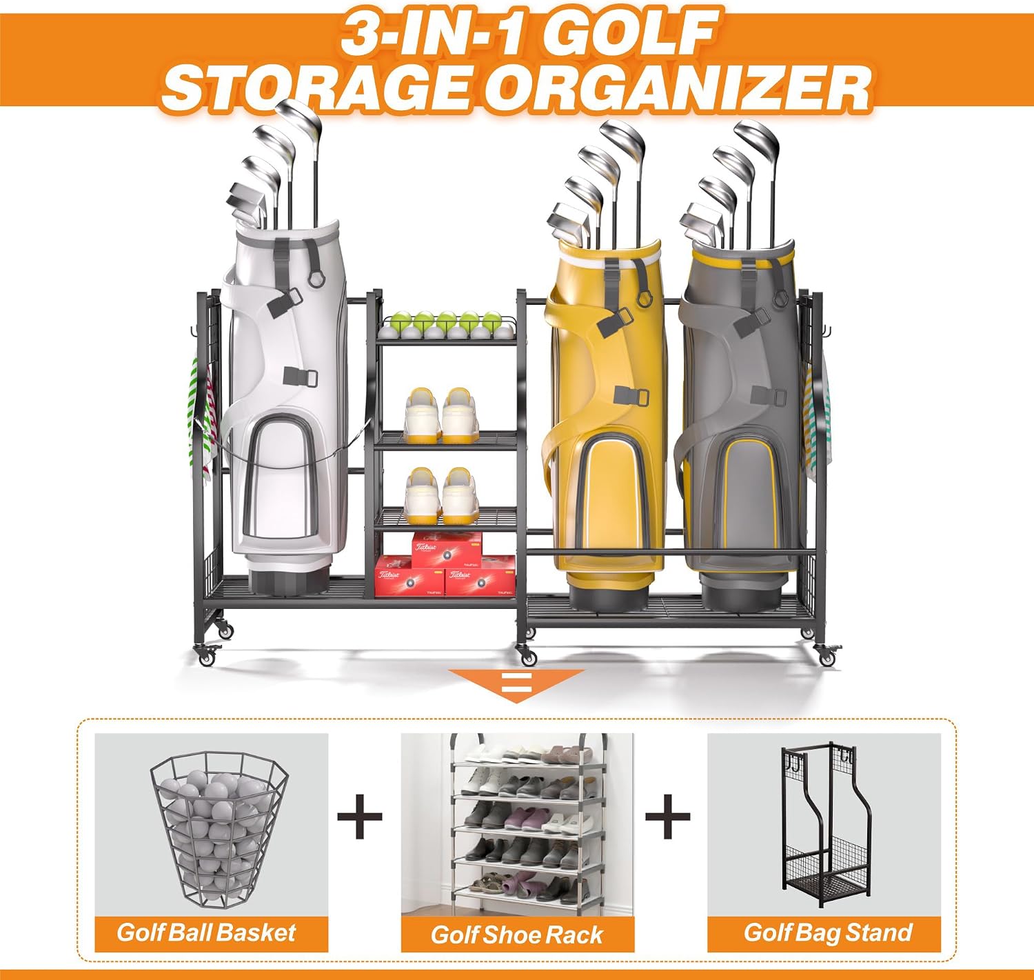Golf Bag Storage Rack Organize - Golf Equipment Garage Storage ulasan dan harga