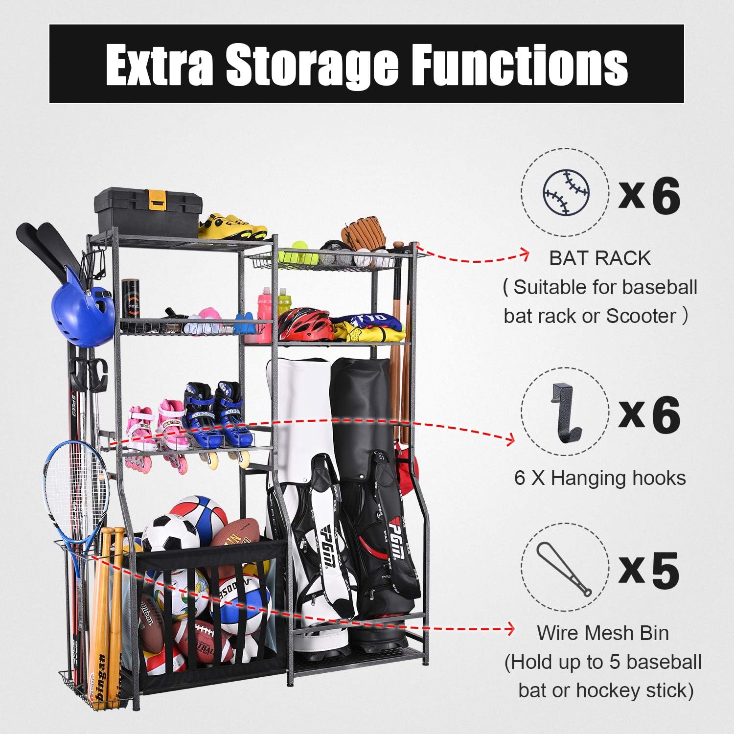 Garage Sports Equipment Storag - Golf Equipment Garage Storage ulasan dan harga