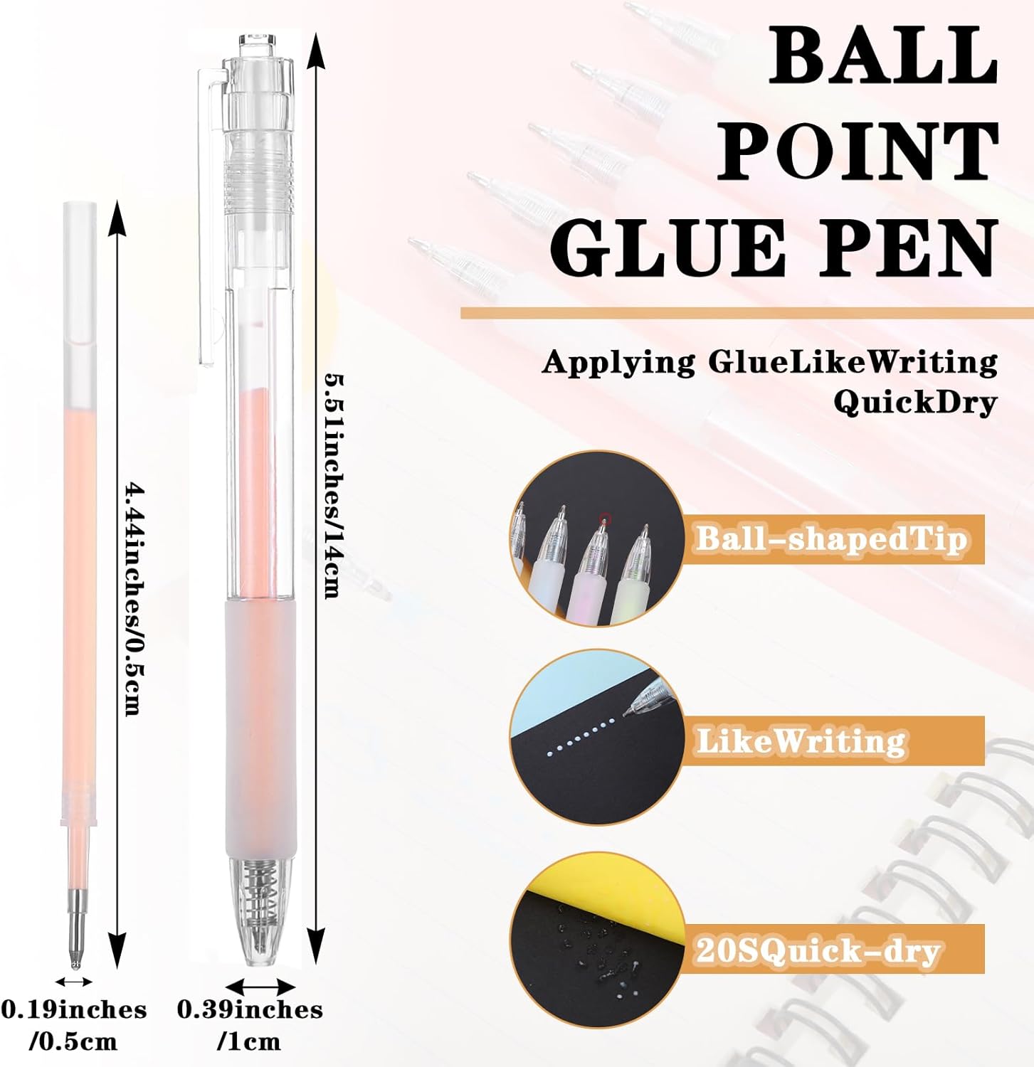18 Pcs Quick Dry Glue Pen Ball - Alignment Stick Set ulasan dan harga