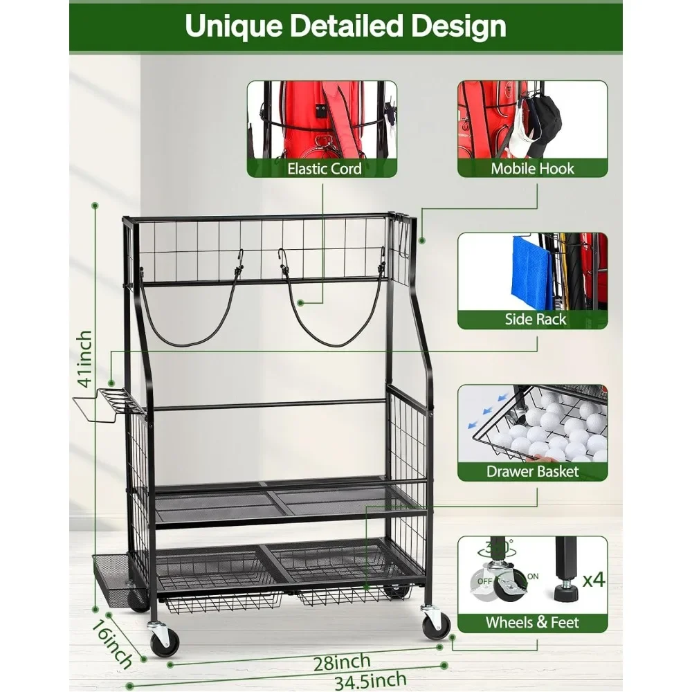 -Bag Storage Garage Organizer- - Golf Equipment Garage Storage ulasan dan harga