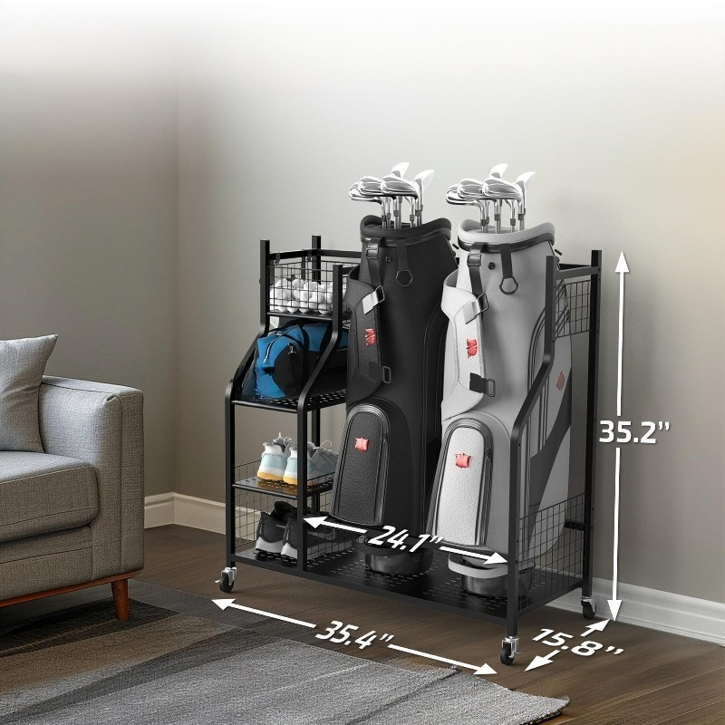 Golf Bag Storage Rack, Club Di - Golf Equipment Garage Storage ulasan dan harga