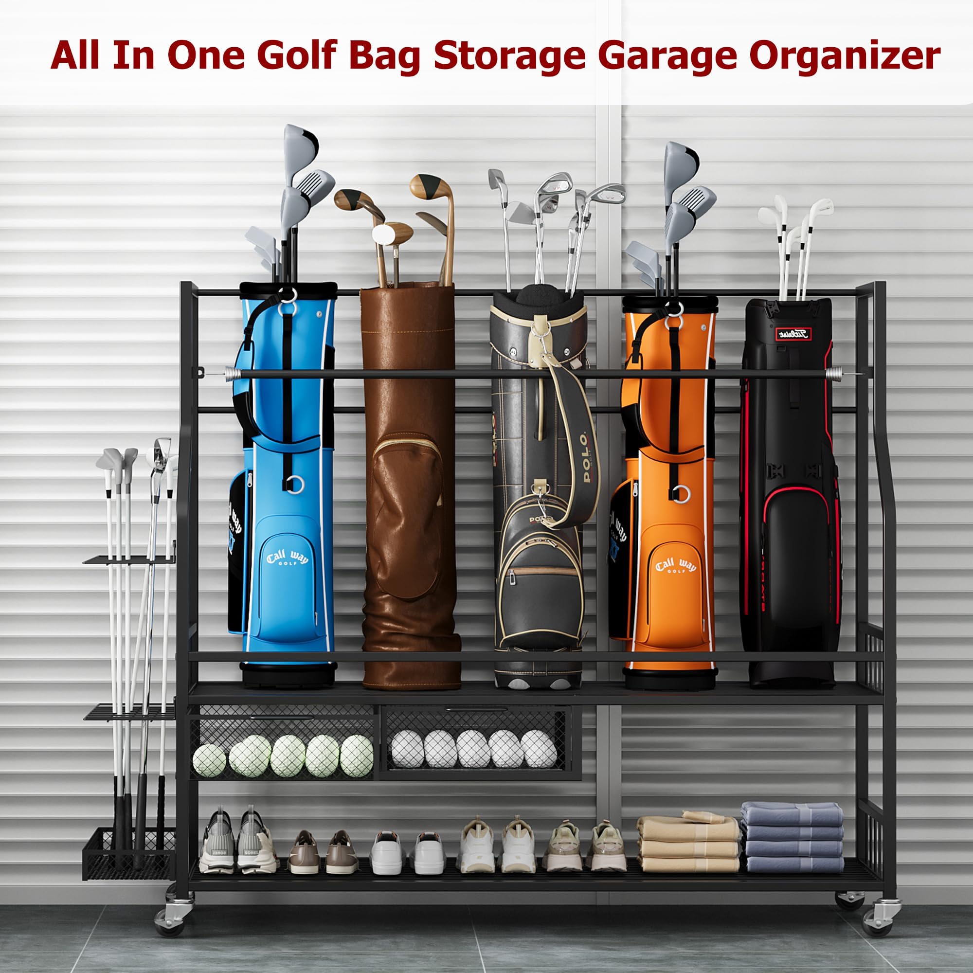 Golf Bag Storage Organizer for - Golf Equipment Garage Storage ulasan dan harga